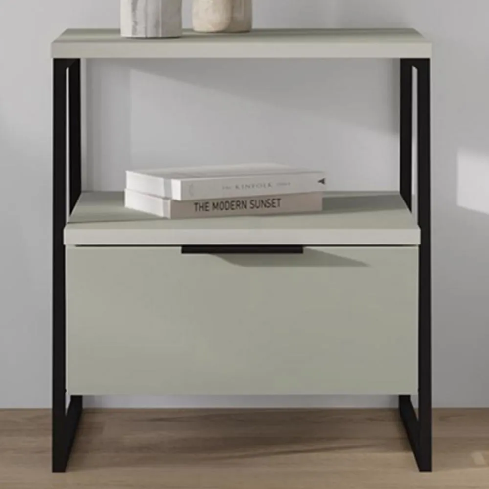 Pal Single Drawer Bedside Table - Green image