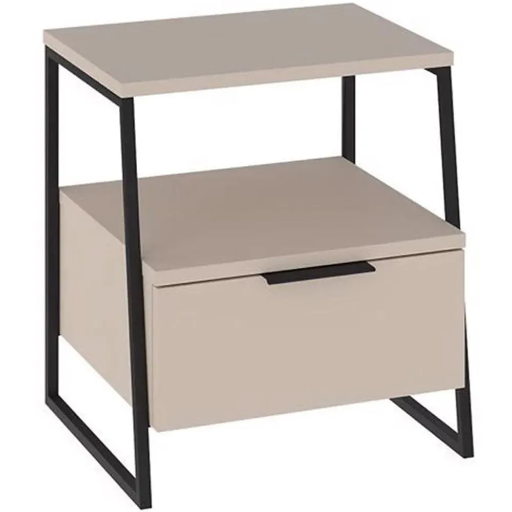 Pal Single Drawer Bedside Table - Sandstone