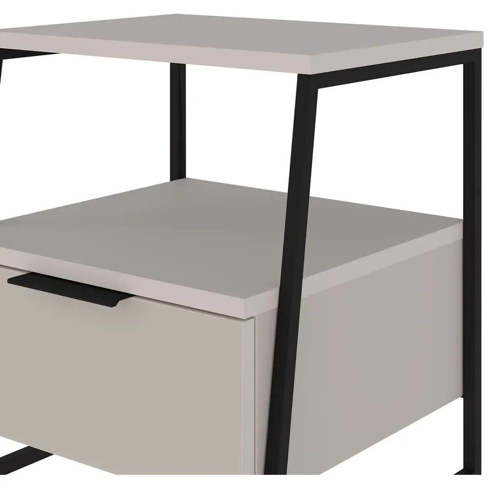 Pal Single Drawer Bedside Table - Sandstone