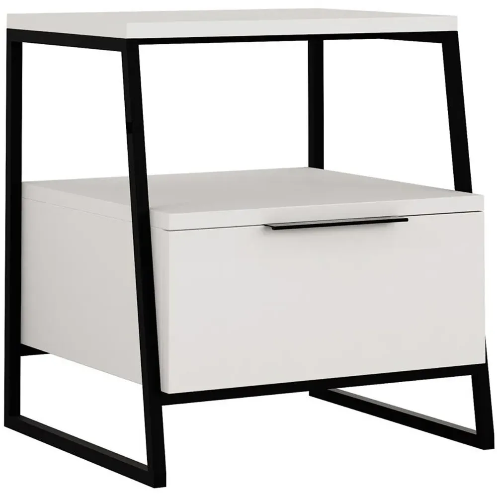 Pal Single Drawer Bedside Table - White