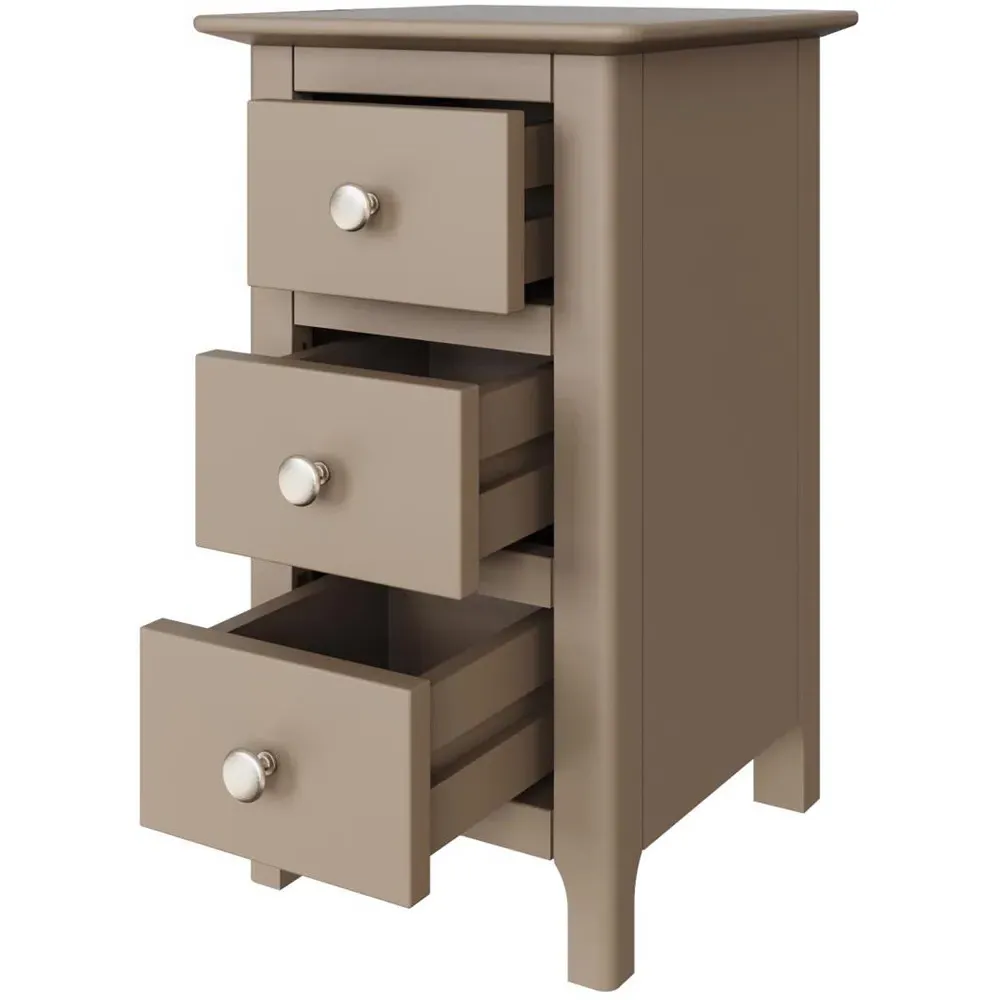 Palma 3 Drawer Bedside Chest - Brown