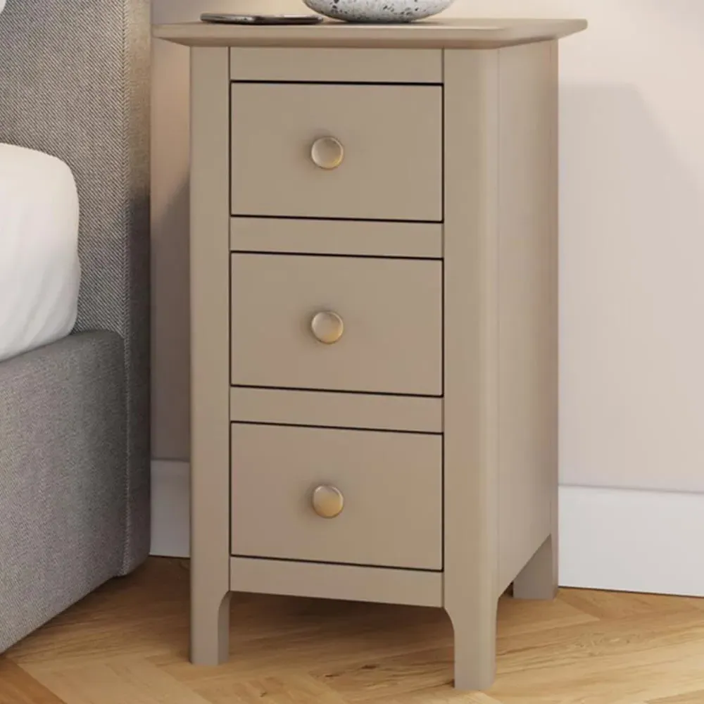 Palma 3 Drawer Bedside Chest - Brown image