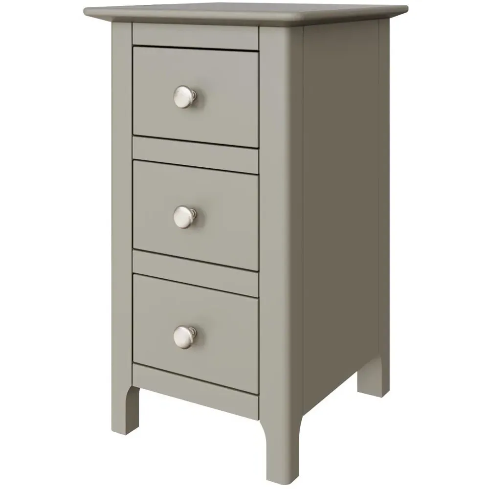 Palma 3 Drawer Bedside Chest - Grey