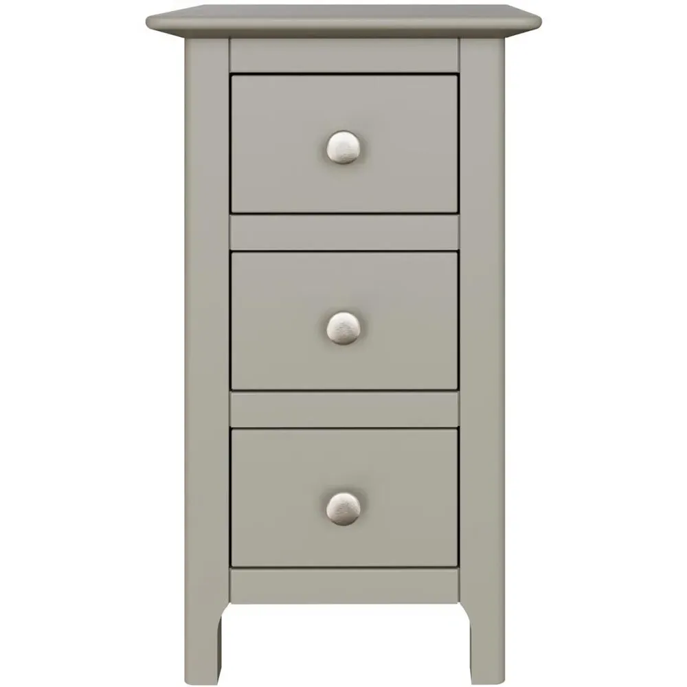 Palma 3 Drawer Bedside Chest - Grey