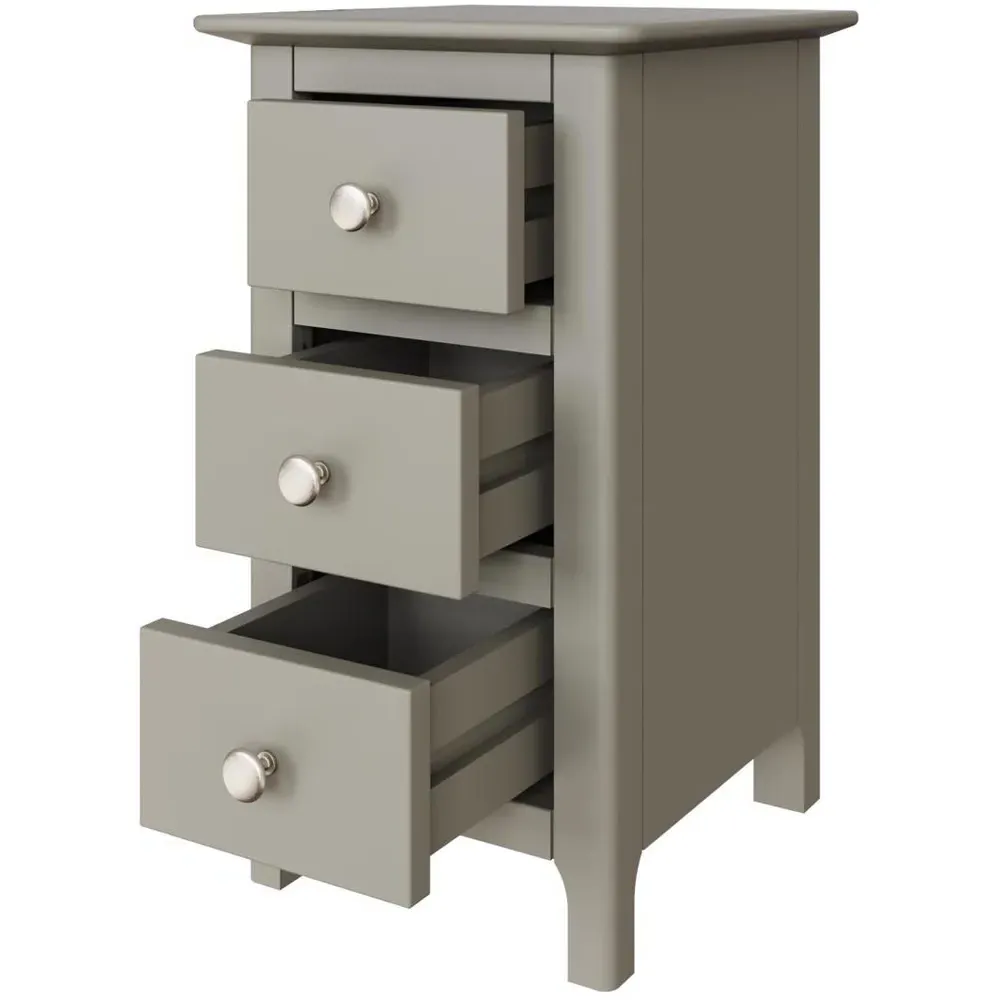 Palma 3 Drawer Bedside Chest - Grey