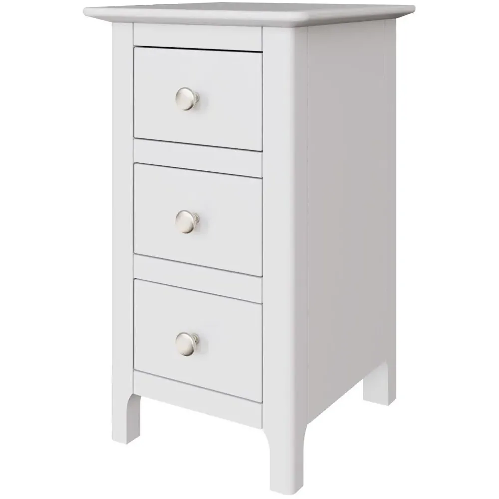 Palma 3 Drawer Bedside Chest - White