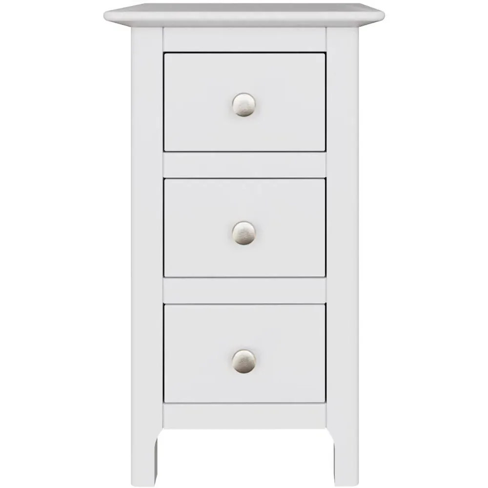 Palma 3 Drawer Bedside Chest - White