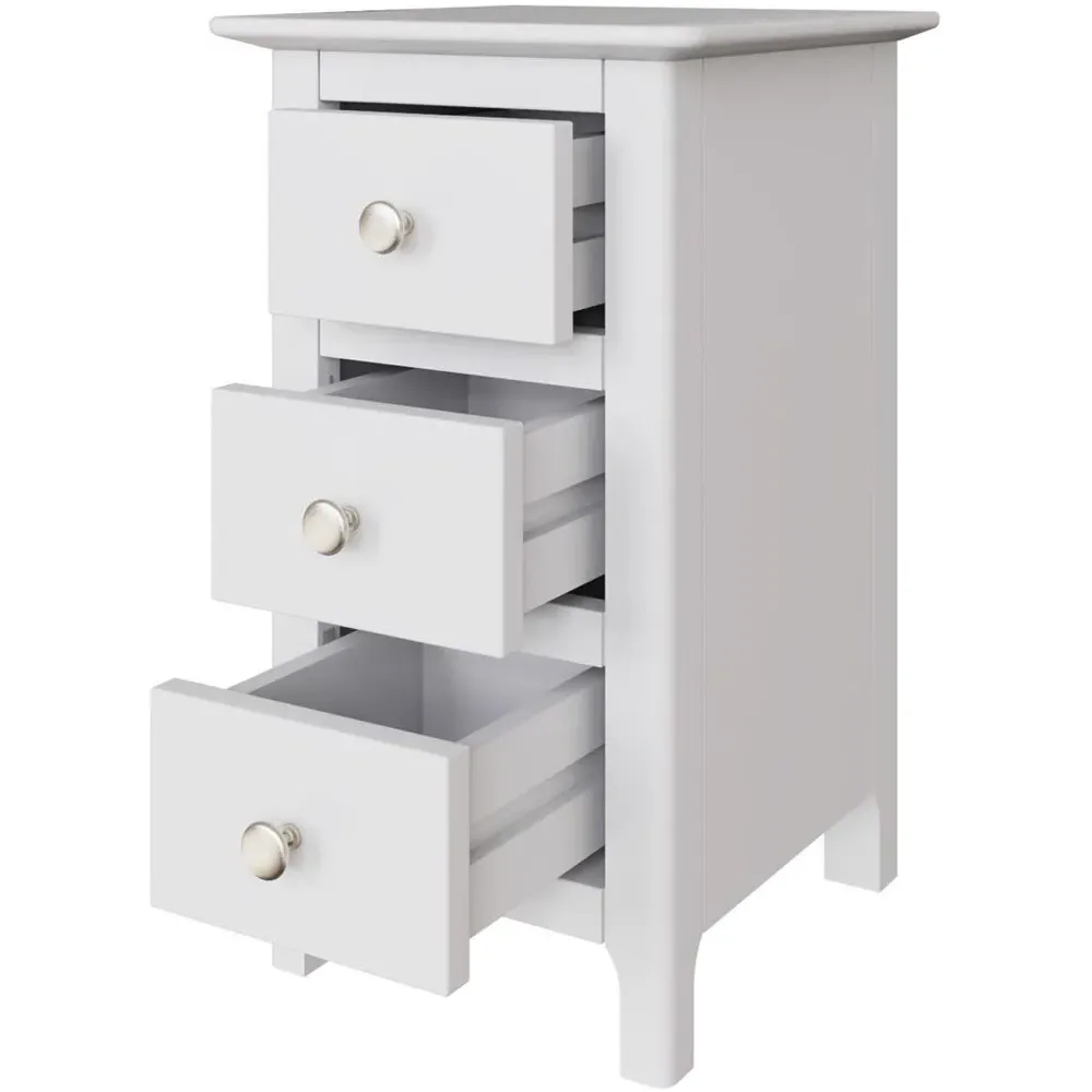 Palma 3 Drawer Bedside Chest - White