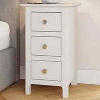 Palma 3 Drawer Bedside Chest - White