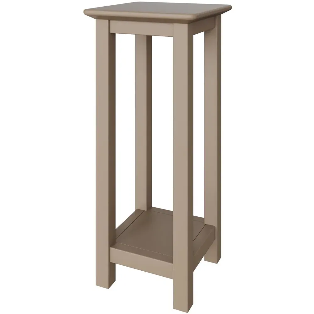 Palma Side Lamp Table with Shelf - Putty, MDF