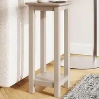 Palma Side Lamp Table with Shelf - Putty, MDF