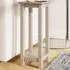 Palma Side Lamp Table with Shelf - Putty, MDF