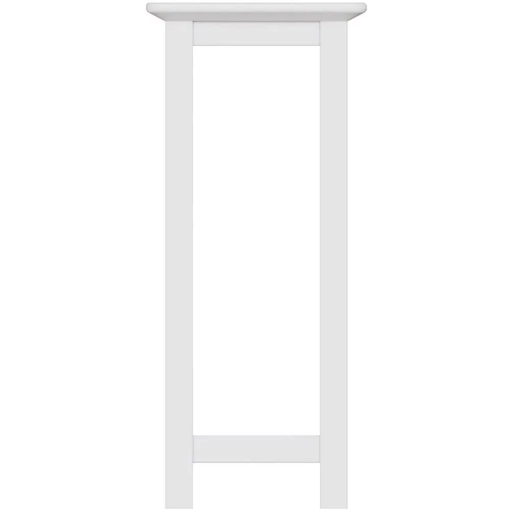 Palma Side Lamp Table with Shelf - White, MDF