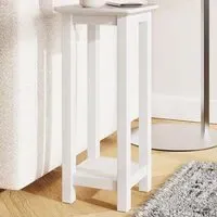 Palma Side Lamp Table with Shelf - White, MDF