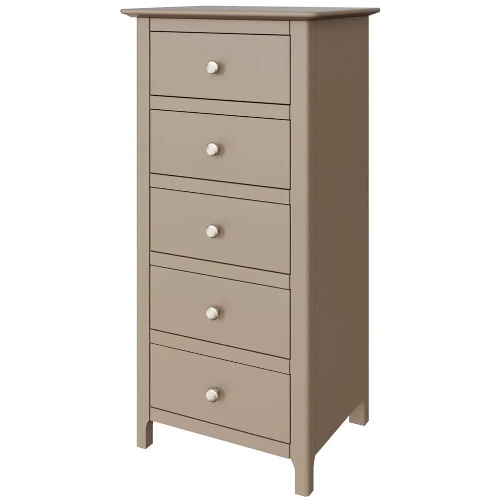 Plama 5 Drawer Chest of Drawers - Putty, MDF