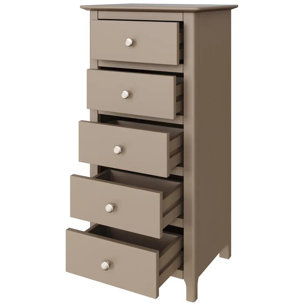 Plama 5 Drawer Chest of Drawers - Putty, MDF