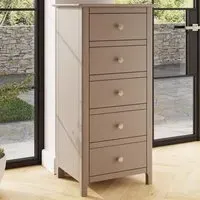 Plama 5 Drawer Chest of Drawers - Putty, MDF
