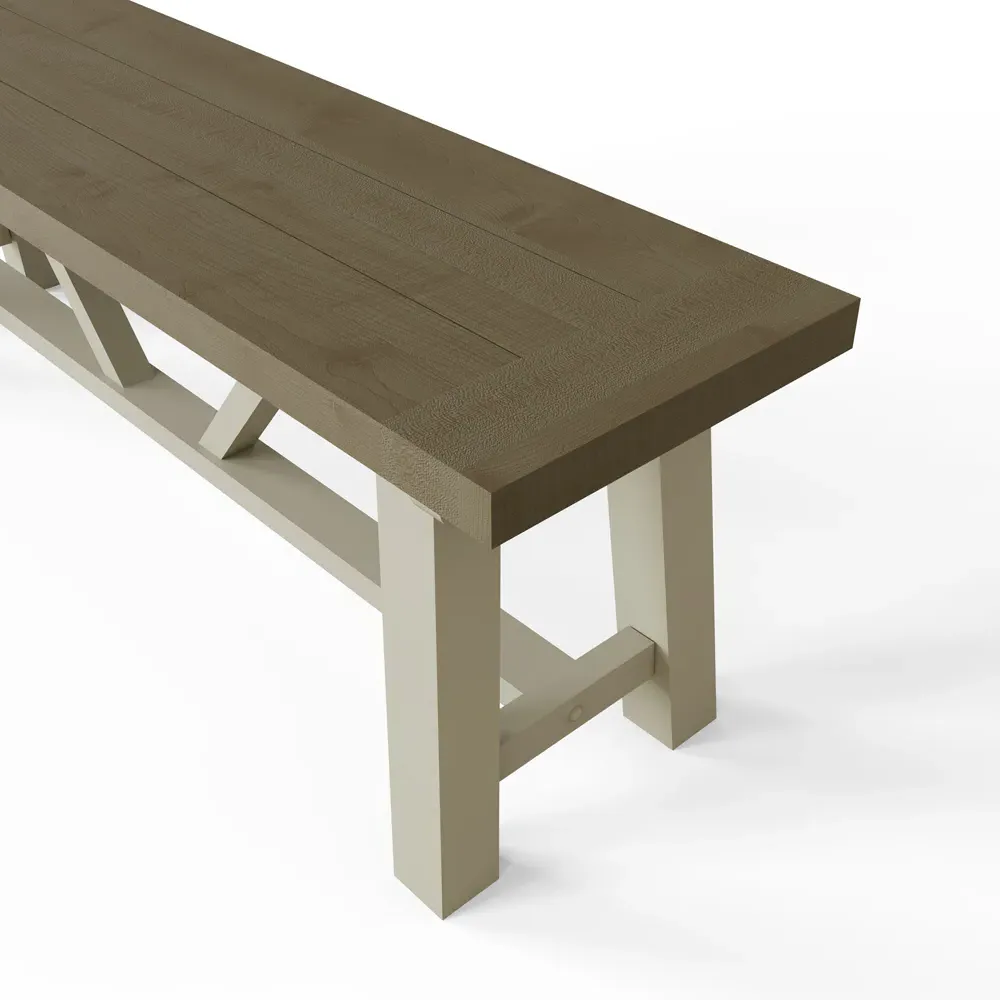 Purbeck Dining Bench 140cm - Truffle, Reclaimed Pine