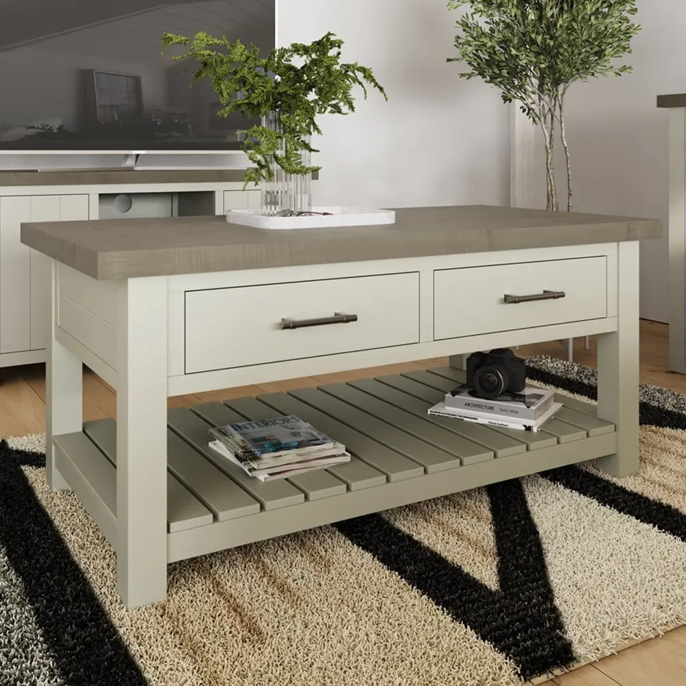 Purbeck Storage Coffee Table - Truffle, Reclaimed Pine