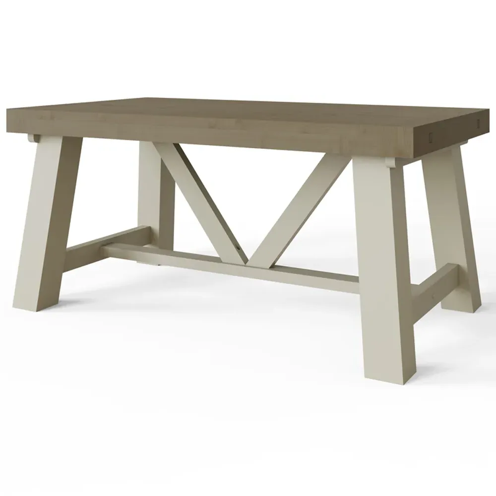 Purbeck Truffle Dining Table - Cream, Reclaimed Pine