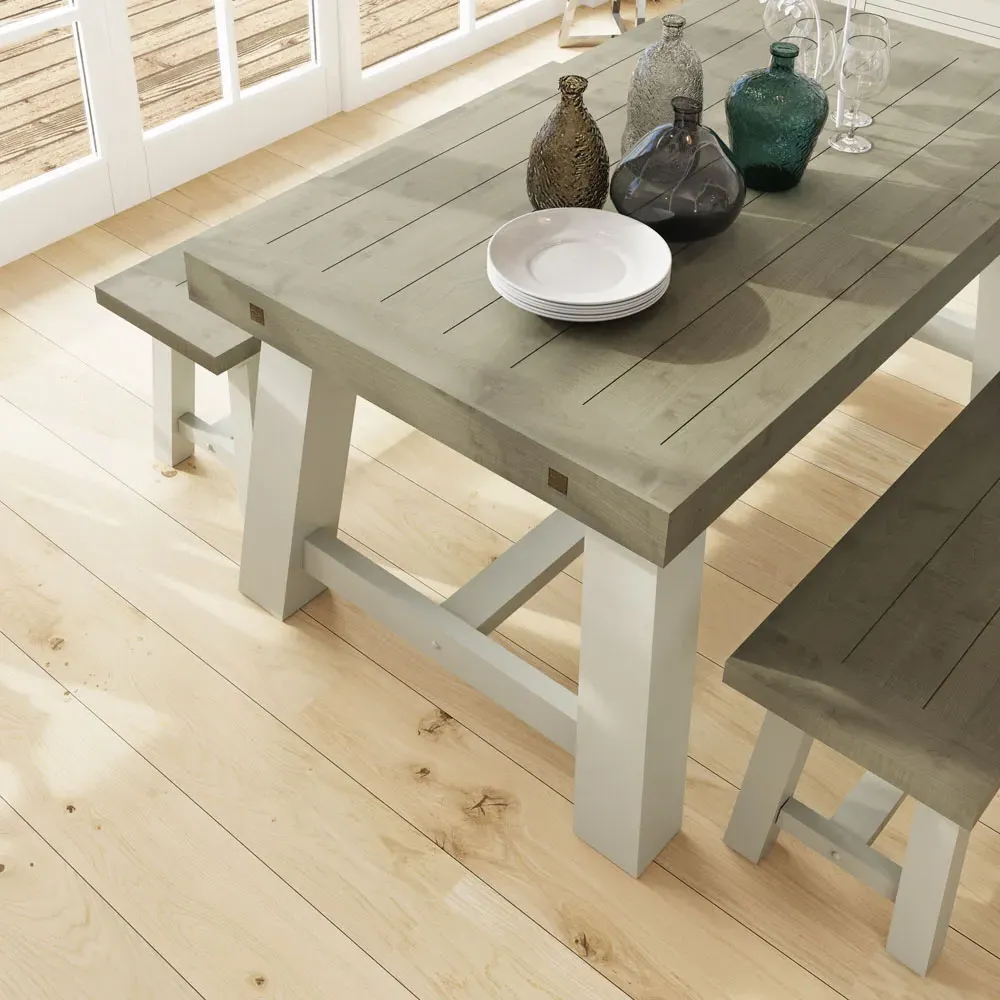 Purbeck Truffle Dining Table - Cream, Reclaimed Pine