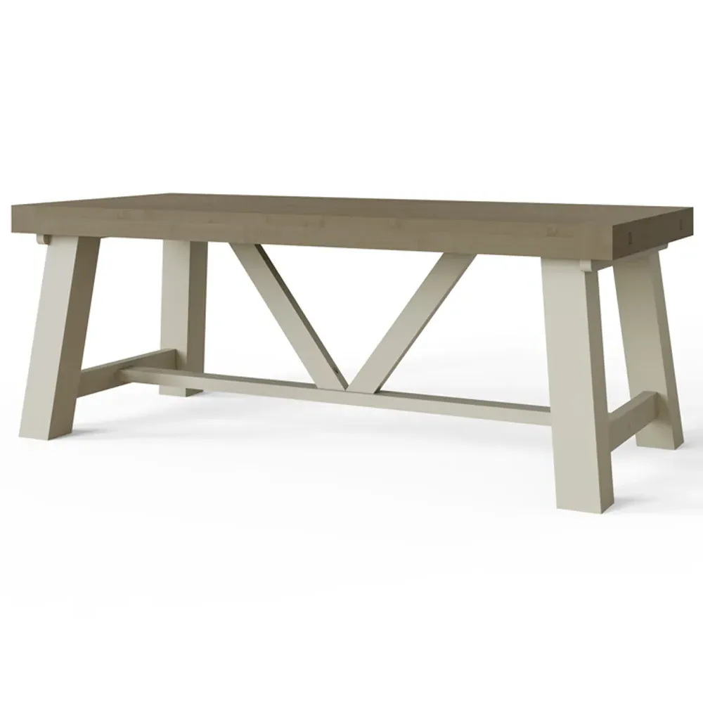 Purbeck Truffle Dining Table - Cream, Reclaimed Pine
