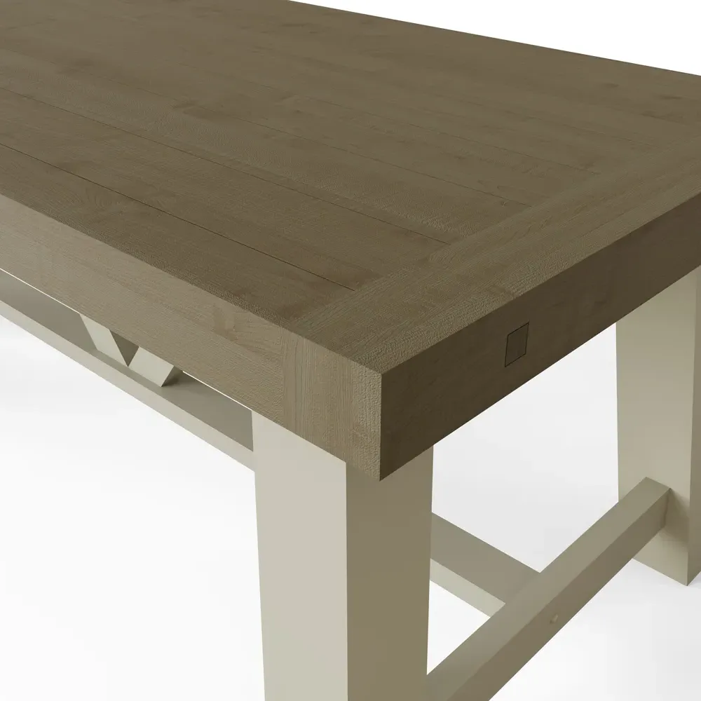 Purbeck Truffle Dining Table - Cream, Reclaimed Pine
