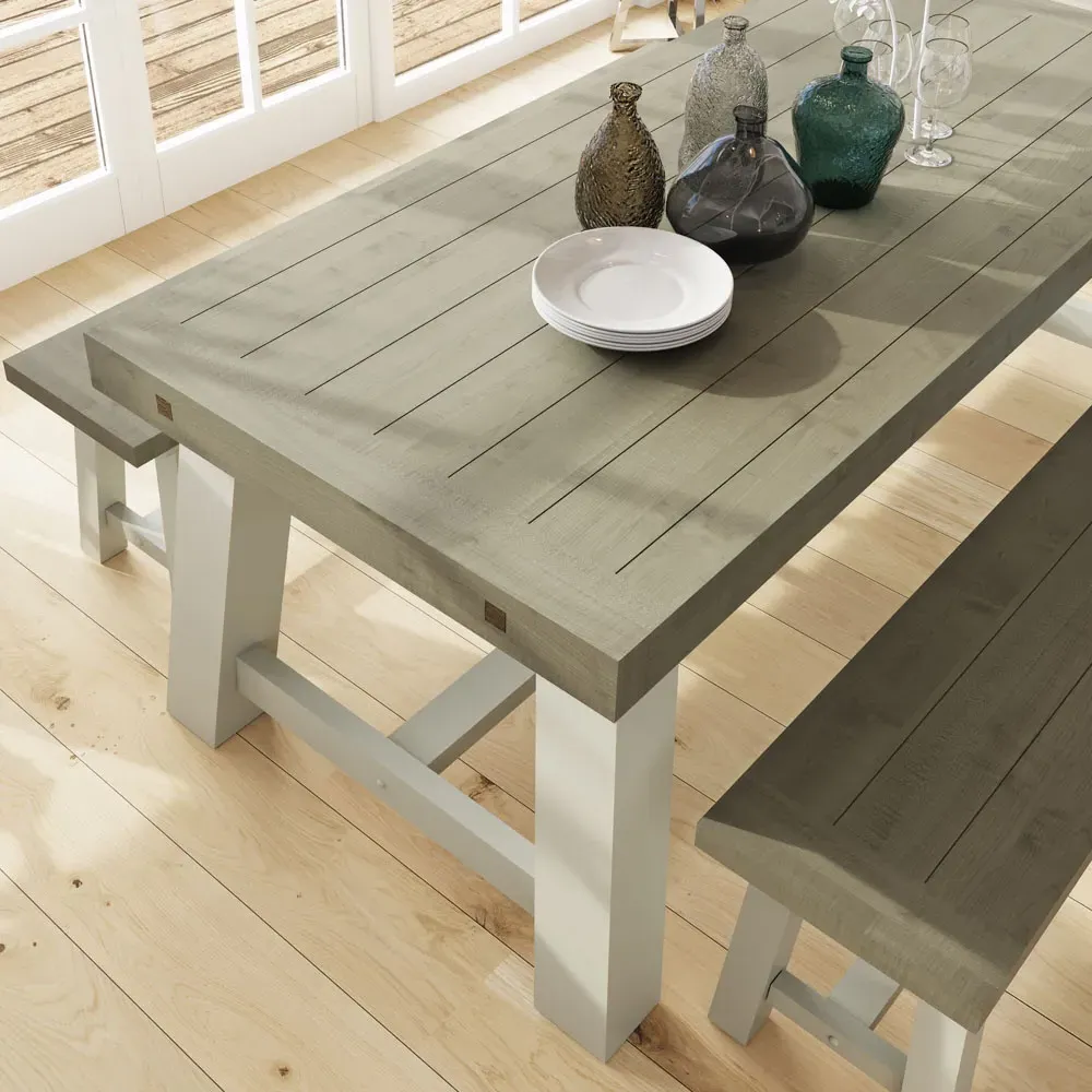 Purbeck Truffle Dining Table - Cream, Reclaimed Pine