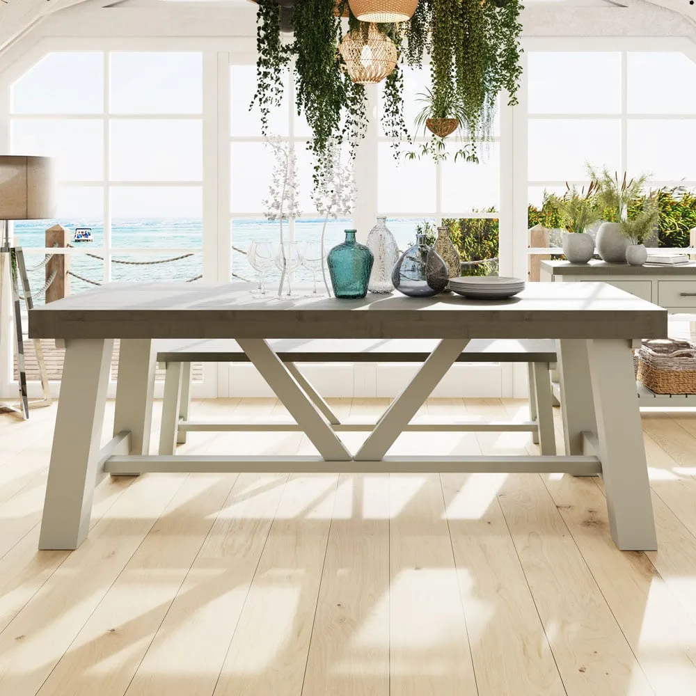 Purbeck Truffle Dining Table - Cream, Reclaimed Pine