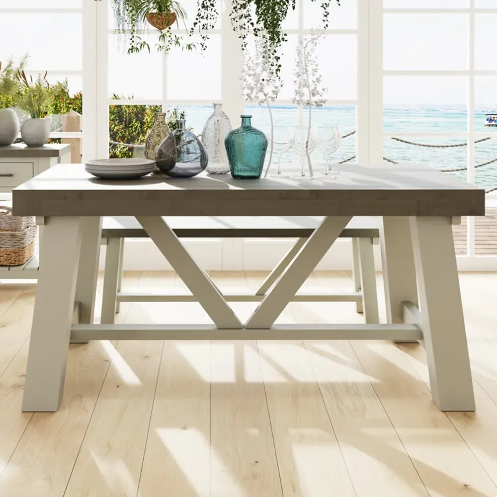 Purbeck Truffle Dining Table - Cream, Reclaimed Pine image