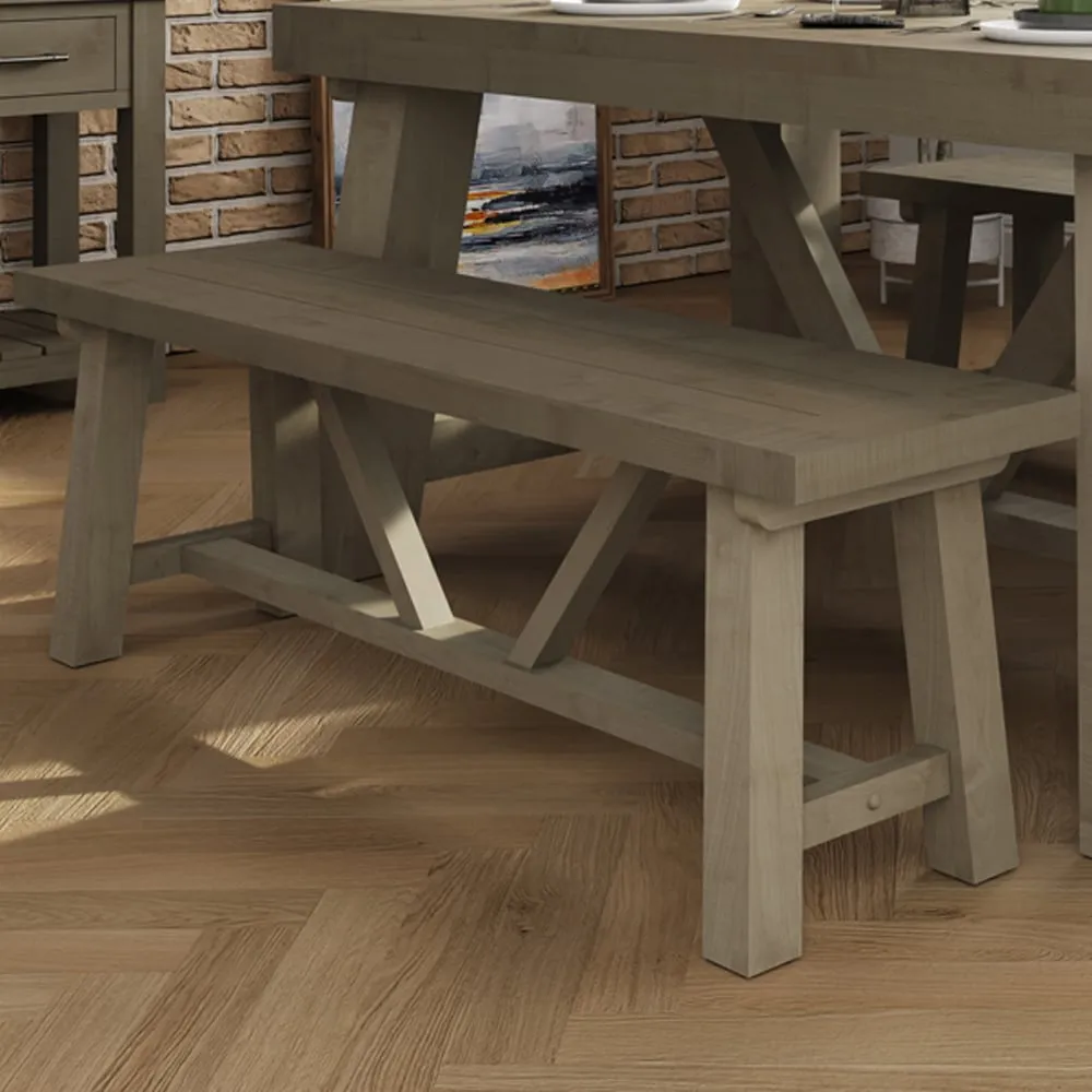 Saltash 140cm Dining Bench - Brown, Reclaimed Pine image