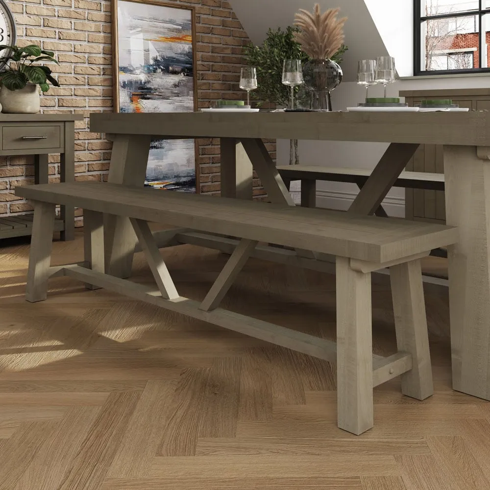 Saltash 180cm Dining Bench - Brown, Reclaimed Pine