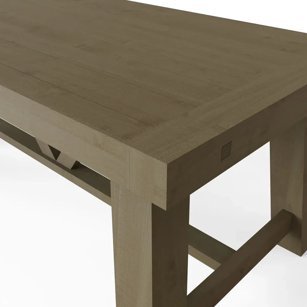 Saltash 2M Dining Table - Brown, Reclaimed Pine