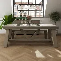 Saltash 2M Dining Table - Brown, Reclaimed Pine