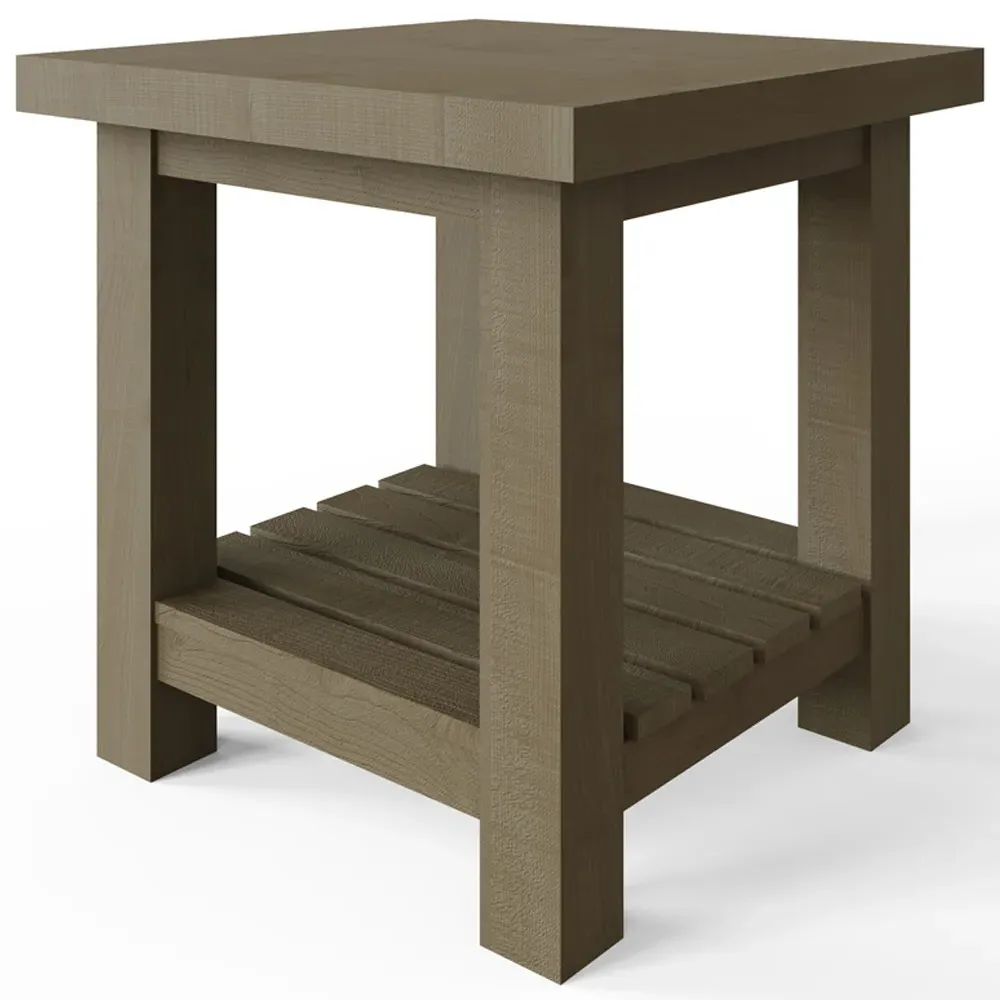 Saltash Reclaimed Pine Side Table - Brown