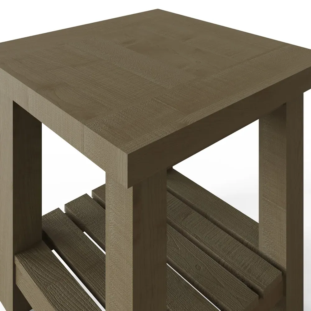 Saltash Reclaimed Pine Side Table - Brown