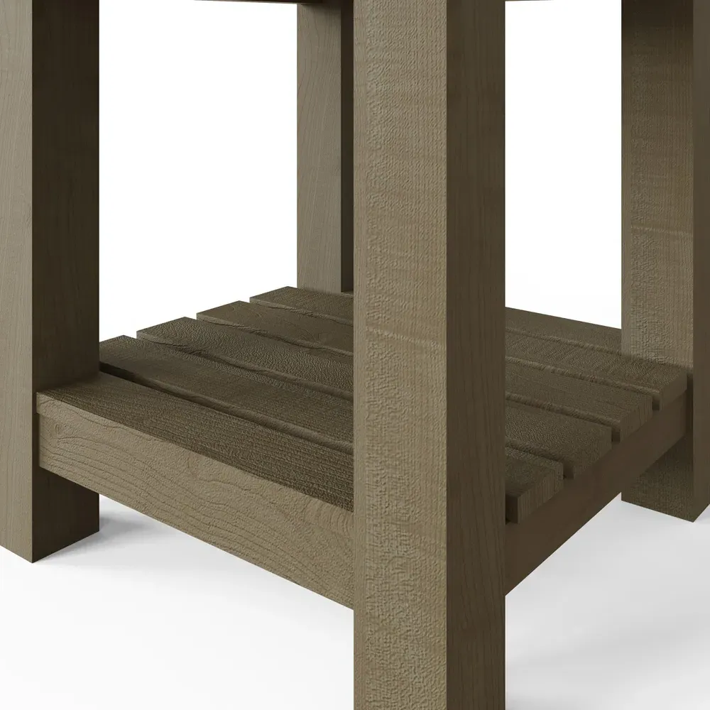 Saltash Reclaimed Pine Side Table - Brown