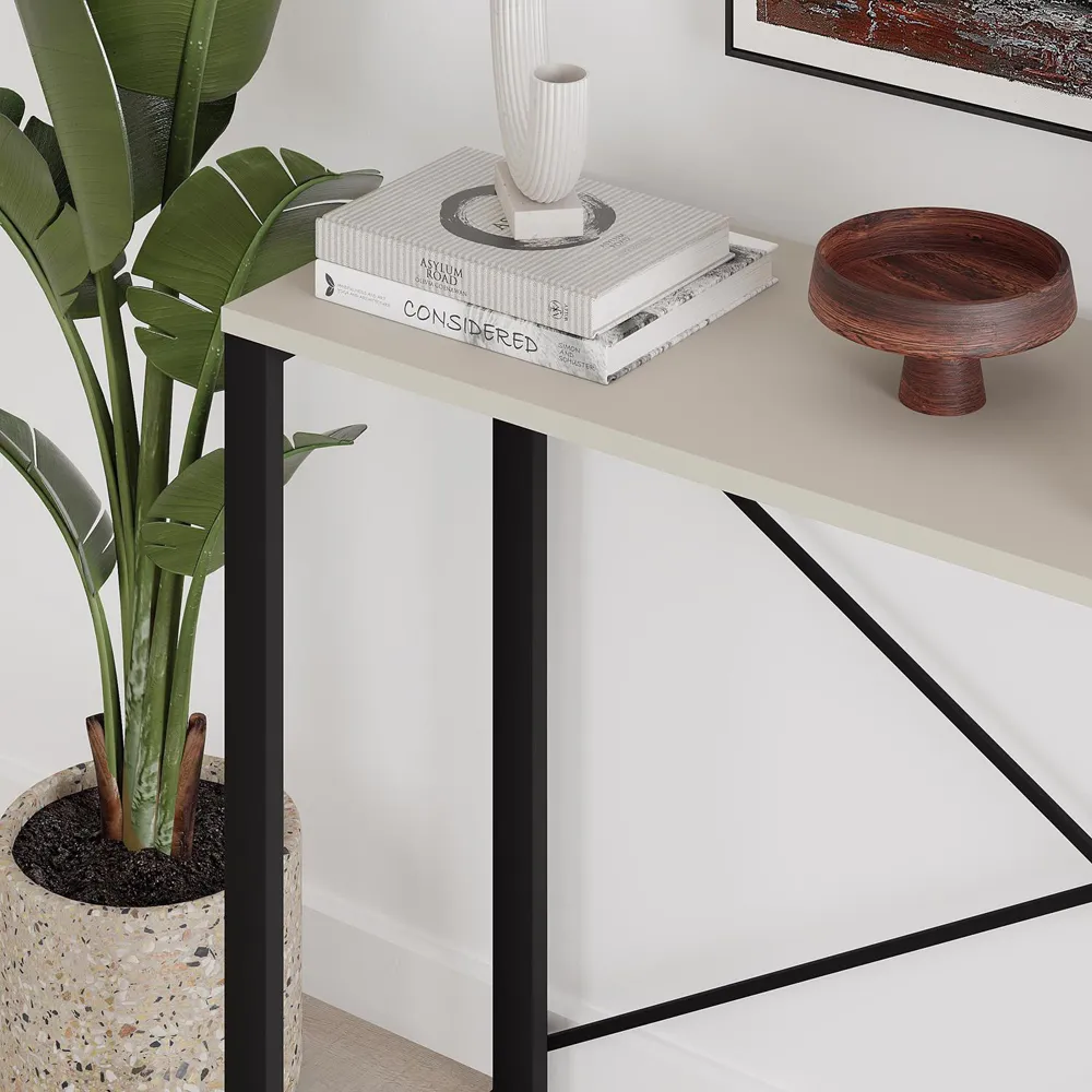 Sandstone Tall Console Table - Brown, Engineered Wood