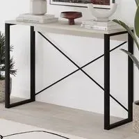 Sandstone Tall Console Table - Brown, Engineered Wood