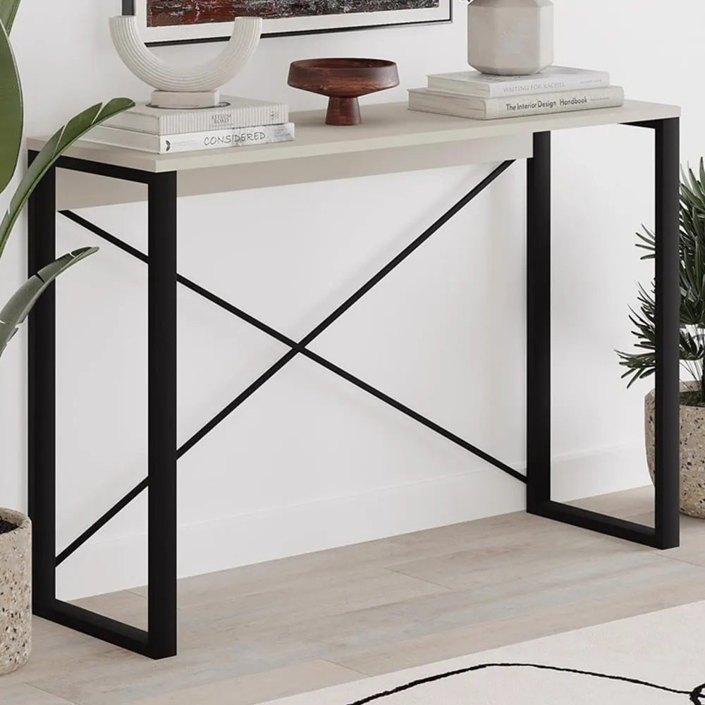 Sandstone Tall Console Table - Brown, Engineered Wood