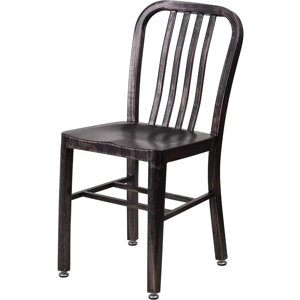 Set of 2 Bar Chairs Ready Assembled - Black, Steel