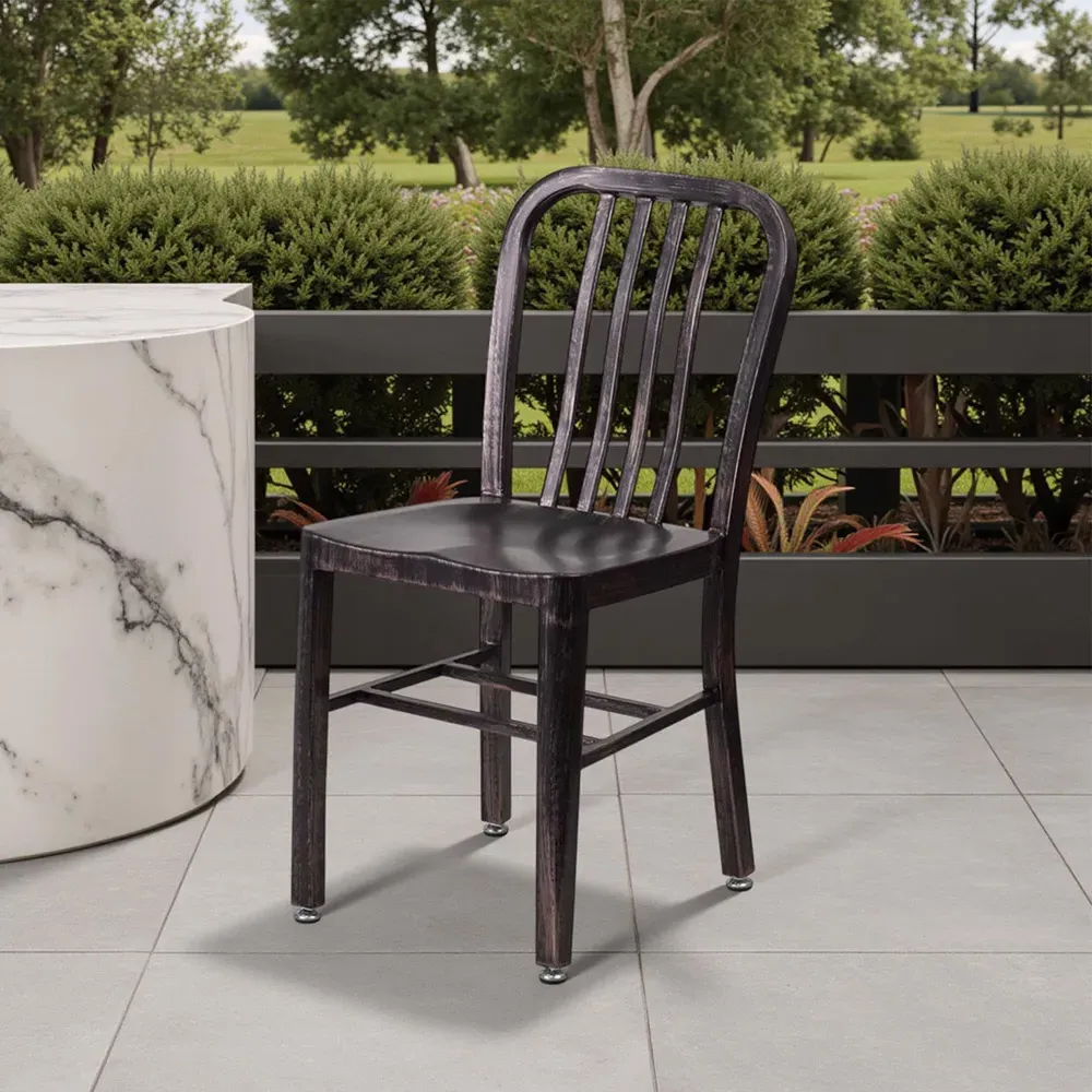 Set of 2 Bar Chairs Ready Assembled - Black, Steel