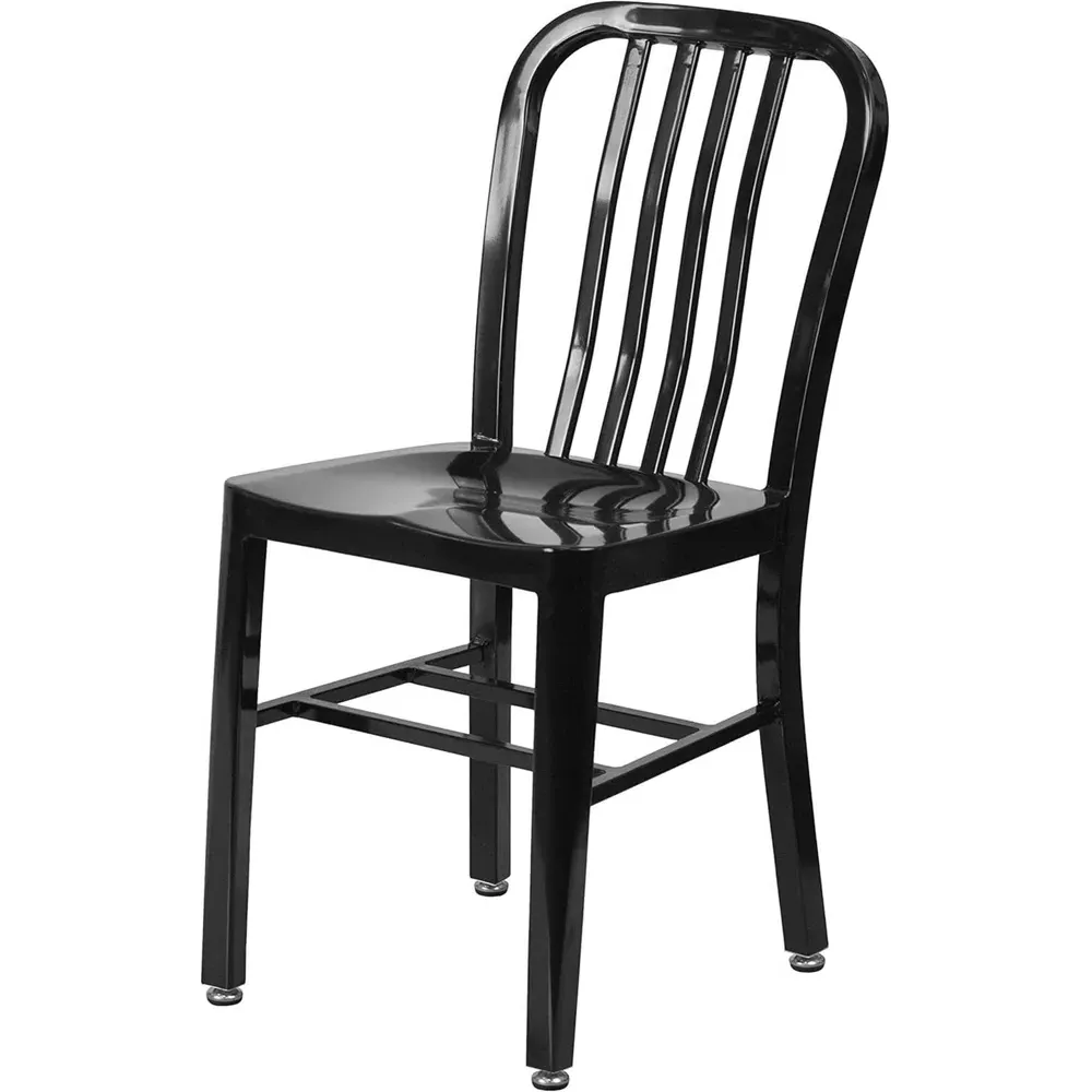 Set of 2 Bar Chairs Ready Assembled - Black, Steel