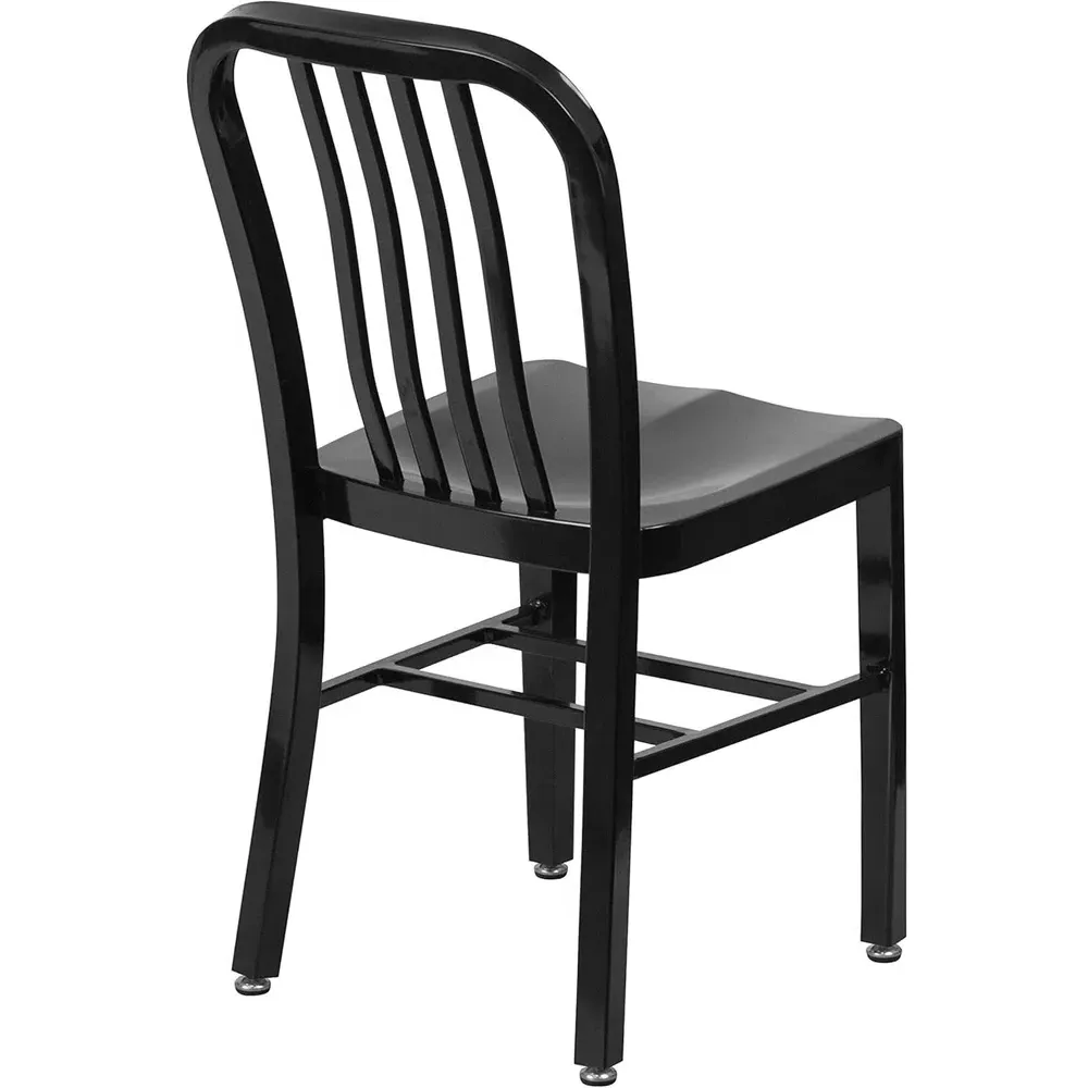 Set of 2 Bar Chairs Ready Assembled - Black, Steel