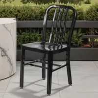 Set of 2 Bar Chairs Ready Assembled - Black, Steel