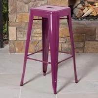 Set of 4 30 Inch Bar Stools - Purple, Galvanised Steel