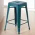 Set of 4 Bar Stools - Blue, Steel