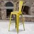 Set of 4 Bar Stools - Yellow, Steel