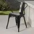 Set of 4 Ready Assembled Chairs - Black, Galvanised Steel
