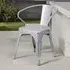 Set of 4 Ready Assembled Chairs - Silver, Galvanised Steel